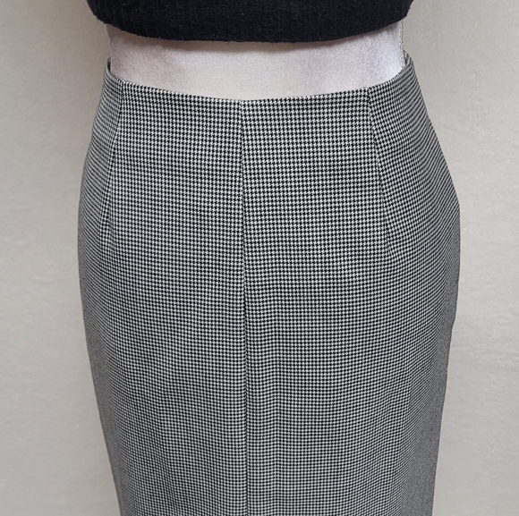 Ralph Lauren Vintage 90s Black Gray Houndstooth Full-zip High Waisted Mini Skirt - Picture 10 of 12